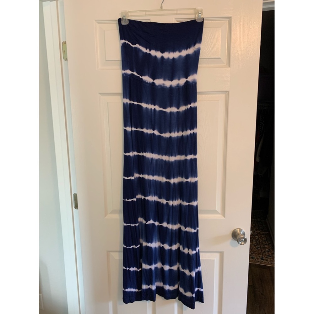 Strapless tie dye maxi dress